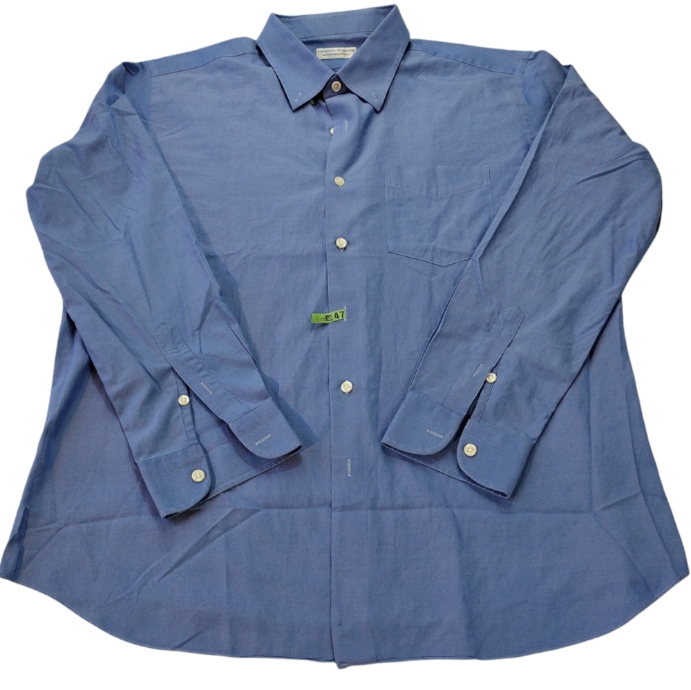 NEW Jim Taylor Regular Fit Dress Shirt Men's 2XL Blue Cotton